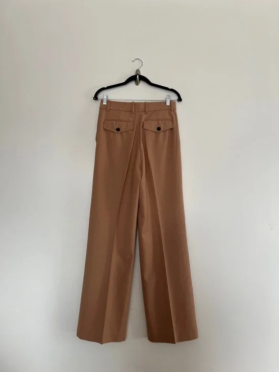 Reiss Anakin Wide Leg Trousers Camel High Waisted Tailored Pants Minimal Chic 4 - Picture 7 of 8